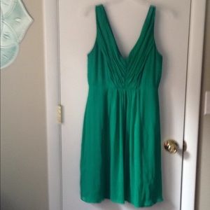 Green J. Crew V-neck Special Occasion Silk Dress